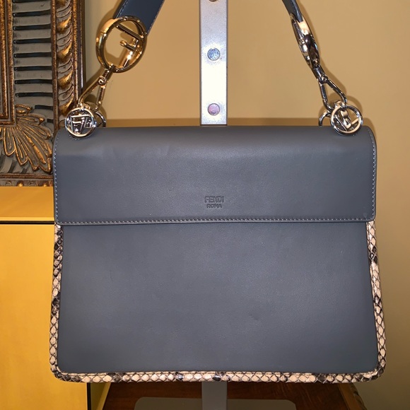 Authentic Fendi Leather/Python Handbag - Picture 3 of 8